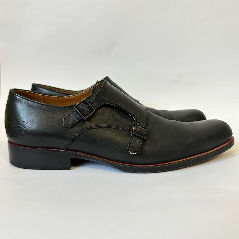 JOHN FLUEVOG Double Monk Straps Dress Shoes Black Leather Twin Turbine